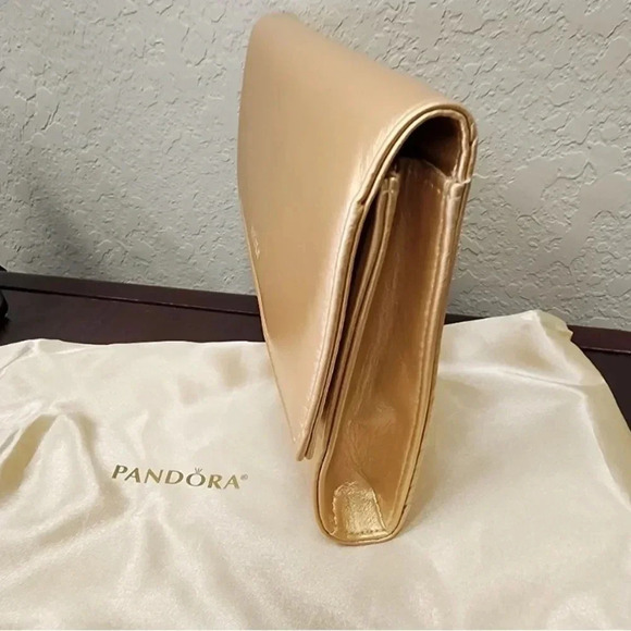 Gold Pandora Faux Leather Clutch Evening Bag - Picture 6 of 6